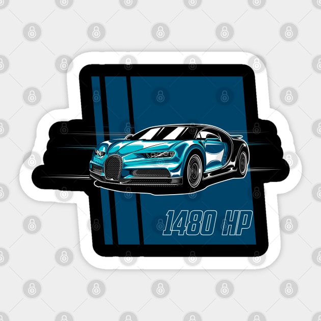 Bugatti Chiron Blue Sticker by aredie19